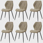 Set van 2, 4 of 6 Eetkamerstoelen - Gestoffeerd, Gewatteerd Linnenlook Stof, Metalen Poten