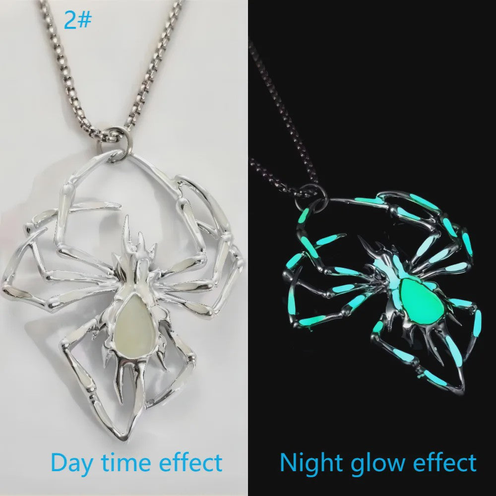 Glow-in-the-Dark Spider Hanger Ketting - Luminous Halloween Sieraden voor Mannen & Vrouwen