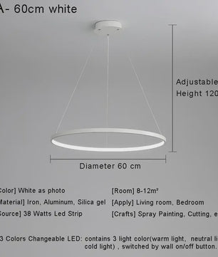 Moderne Minimalistische LED Ring Plafondlamp - Stijlvolle Hanglamp voor Woonkamer & Eetkamer
