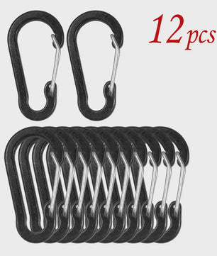 Aluminium Karabijnhaak Clips - Set van 1/6/12 stuks - Sleutelhanger, Outdoor, Camping, Wandelen