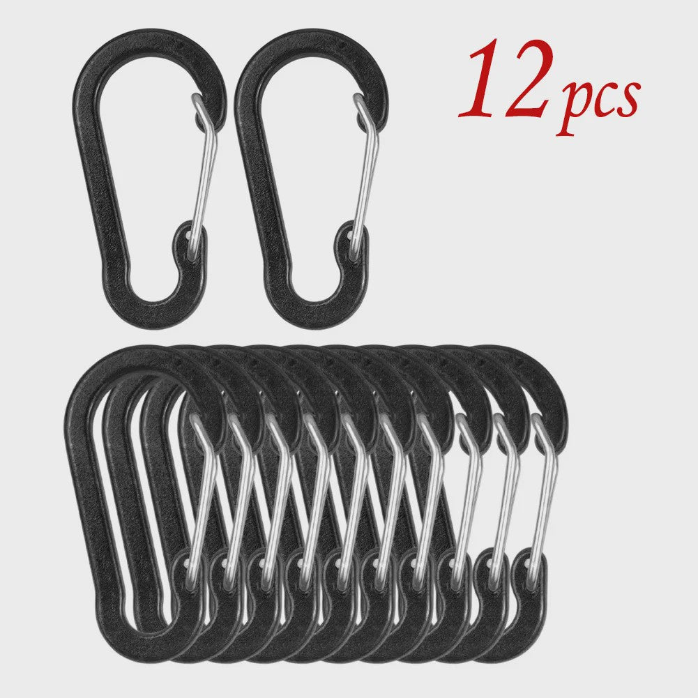 Aluminium Karabijnhaak Clips - Set van 1/6/12 stuks - Sleutelhanger, Outdoor, Camping, Wandelen