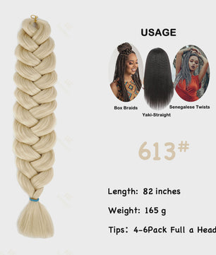 Jumbo Braiding Hair Extensions - 82 inch Synthetisch Vlecht Haar voor Box Braids & Twist