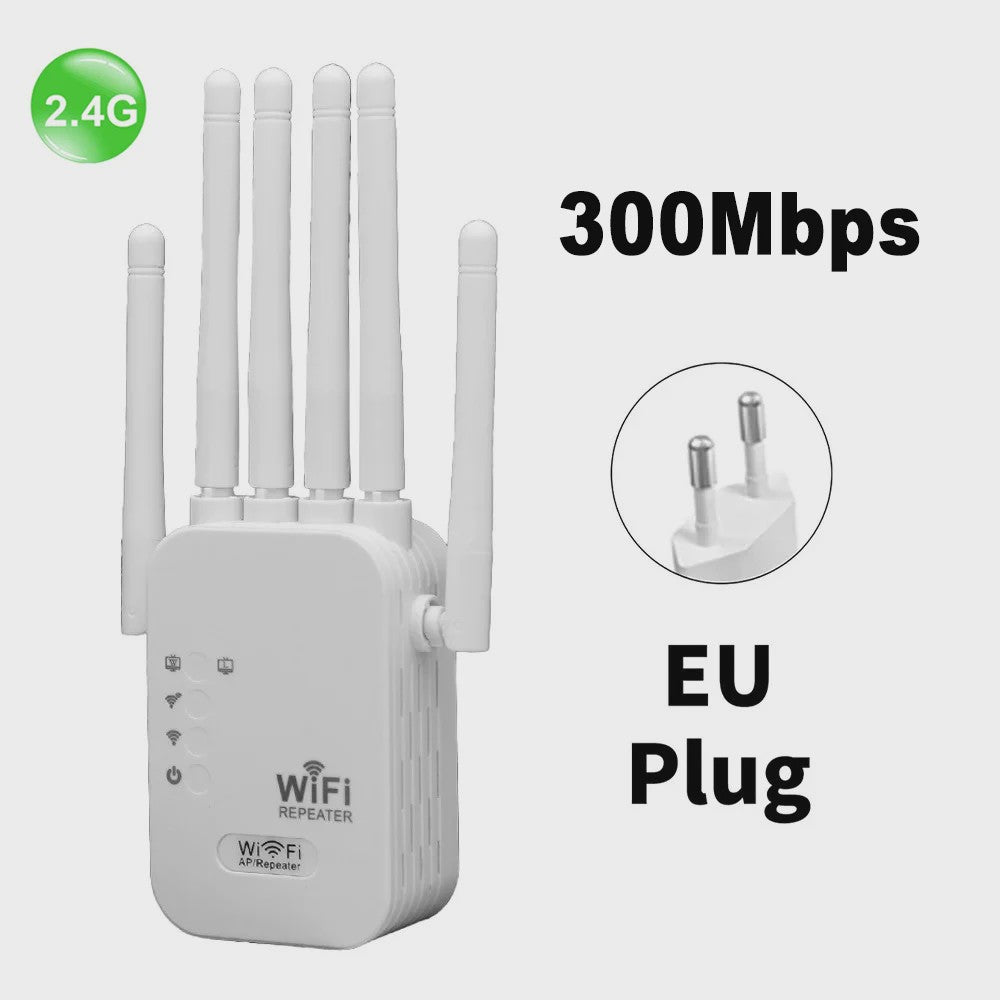 1200Mbps Dual-Band WiFi Repeater Extender - 5G/2.4G Signaal Booster met 6 Antennes