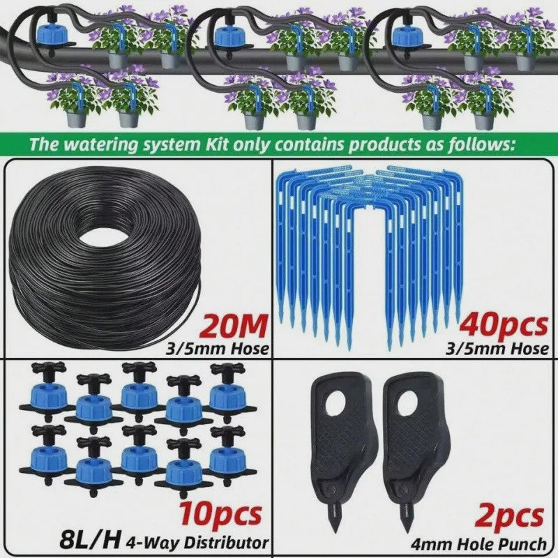 AZNM Druppelsysteem Kit 10-100M - Automatische Watergift voor Planten & Kas