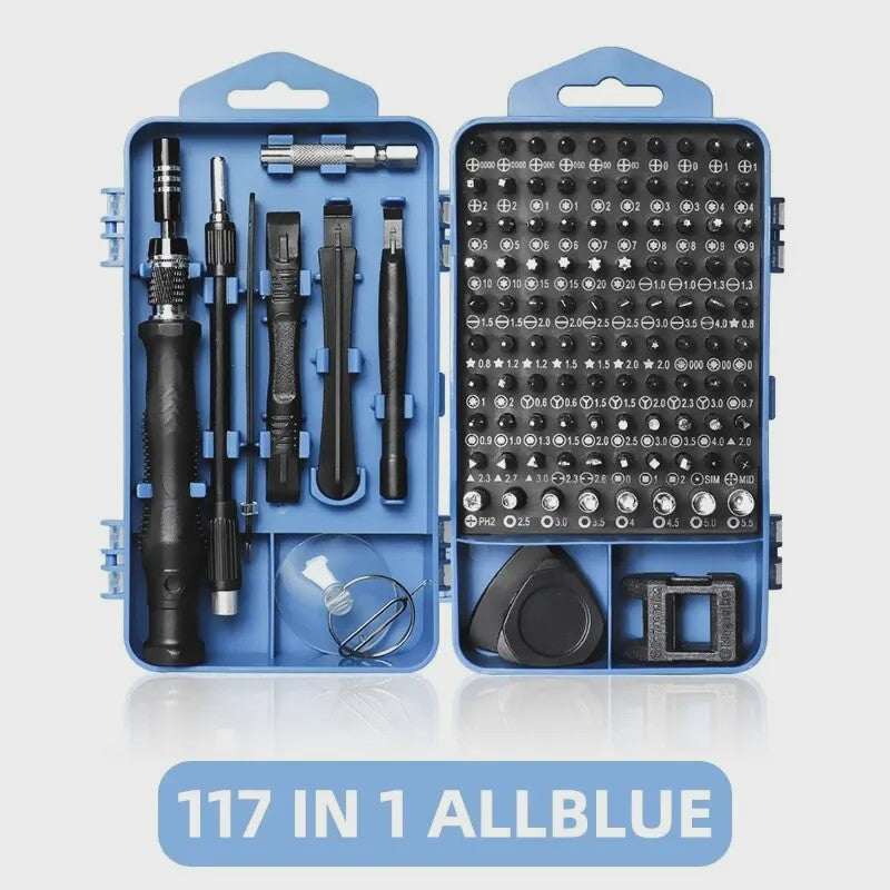 117-delige Precisie Schroevendraaierset: Magnetisch, Torx & Hex Bits voor iPhone, Mac, PC Reparatie