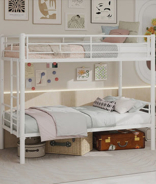 Stapelbed Kinderen 90x200cm - Veilig, Omvormbaar tot 2 Enkele Bedden met Ladder