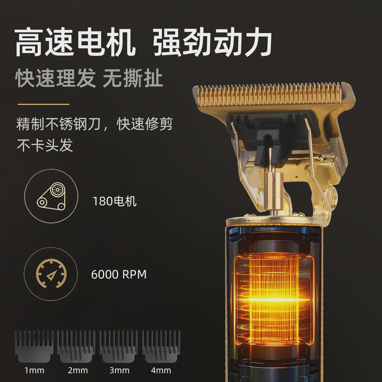 LARGNER 3-in-1 Professionele Barbershop Set: Trimmer, Scheerapparaat & Opzetkammen