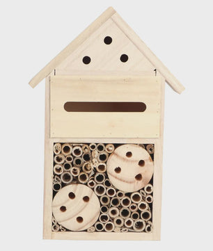 Houten Insectenhotel en Bijenhuis - Decoratieve Nestkast voor Tuin en Balkon