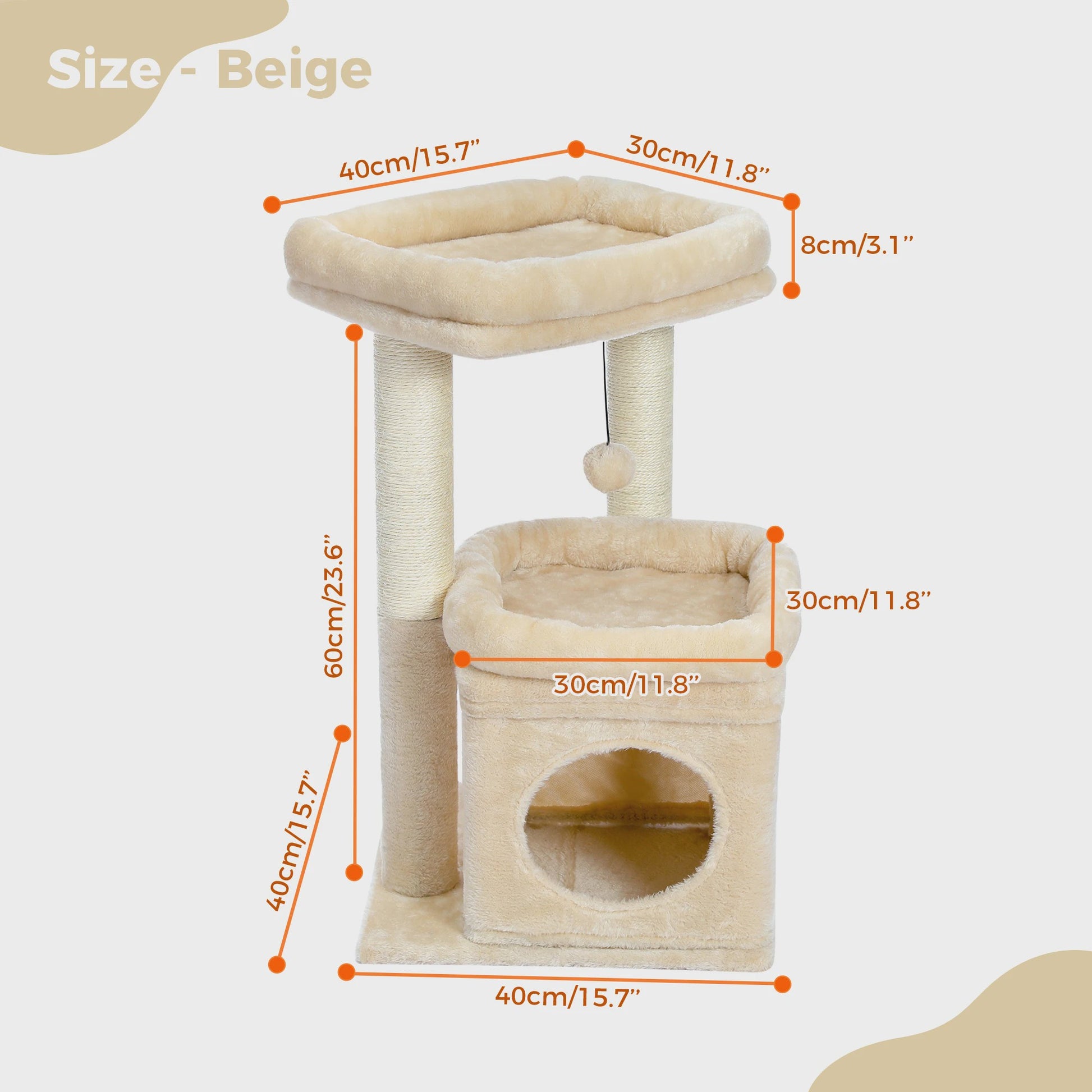Kattenboom met Condo, Dubbele Perch en Krabpalen - Perfect voor Binnenkatten en Kittens
