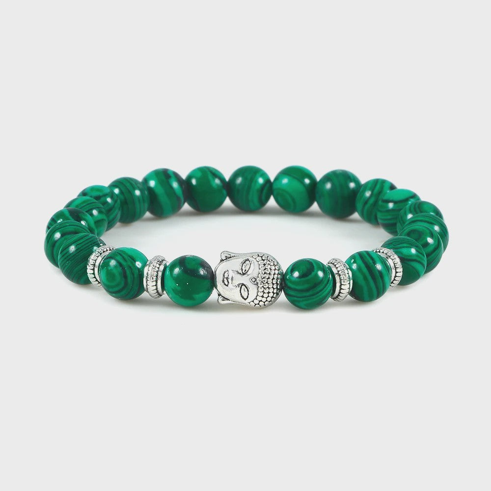 Natuurstenen Buddha Armband met Tijgeroog Kralen - Elastisch & Verstelbaar