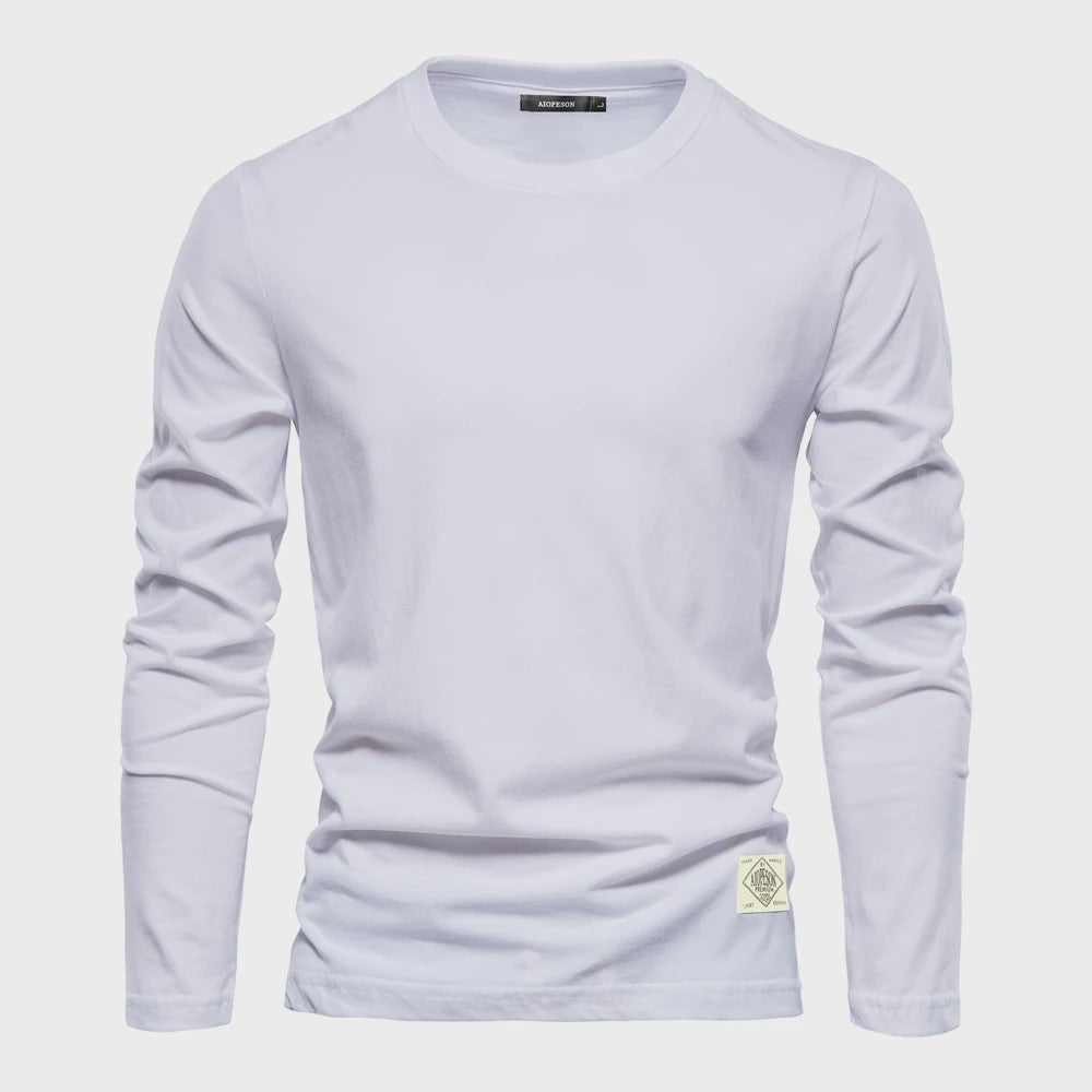 Heren Longsleeve T-shirt van 100% Katoen - Klassiek, Effen en Casual voor Lente