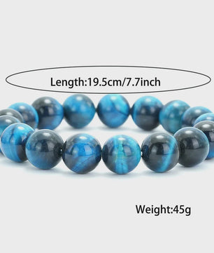 Premium Blauwe Tijgeroog Kralen Armband - Unisex, Meditatie & Helende Sieraden
