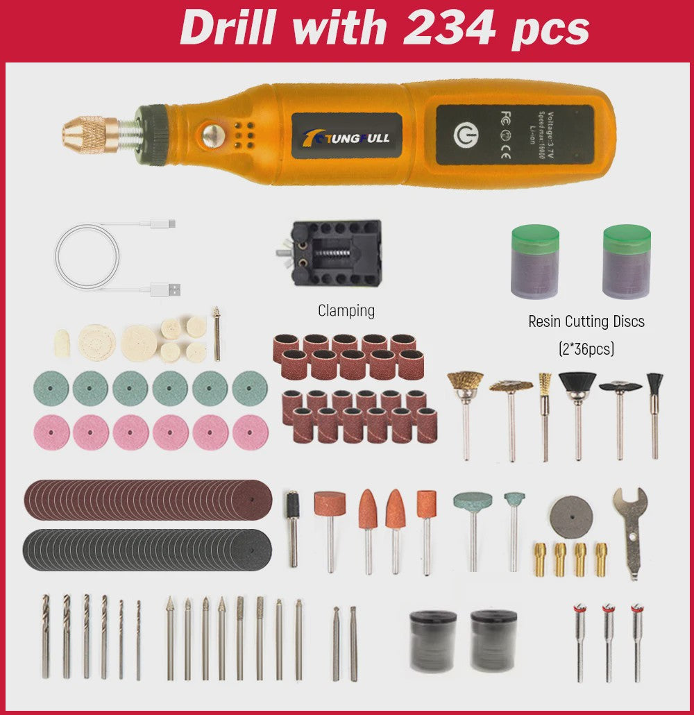 Draadloze Mini Rotary Tool: USB Oplaadbare Boor & Polijstmachine voor DIY Projecten