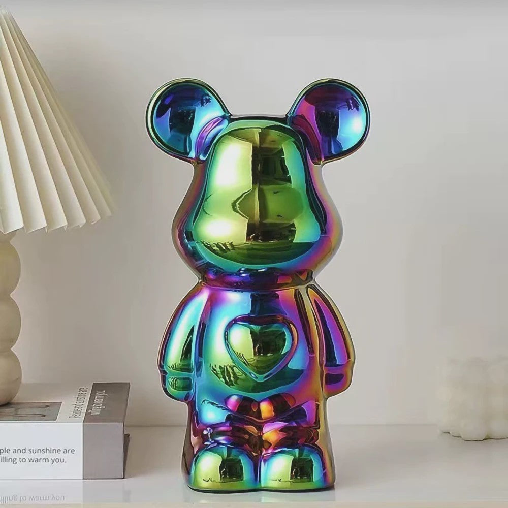 Keramische Bear Brick Beeldjes - Teddy Beer Decoratie voor Huis & Kamer (18/28 cm)
