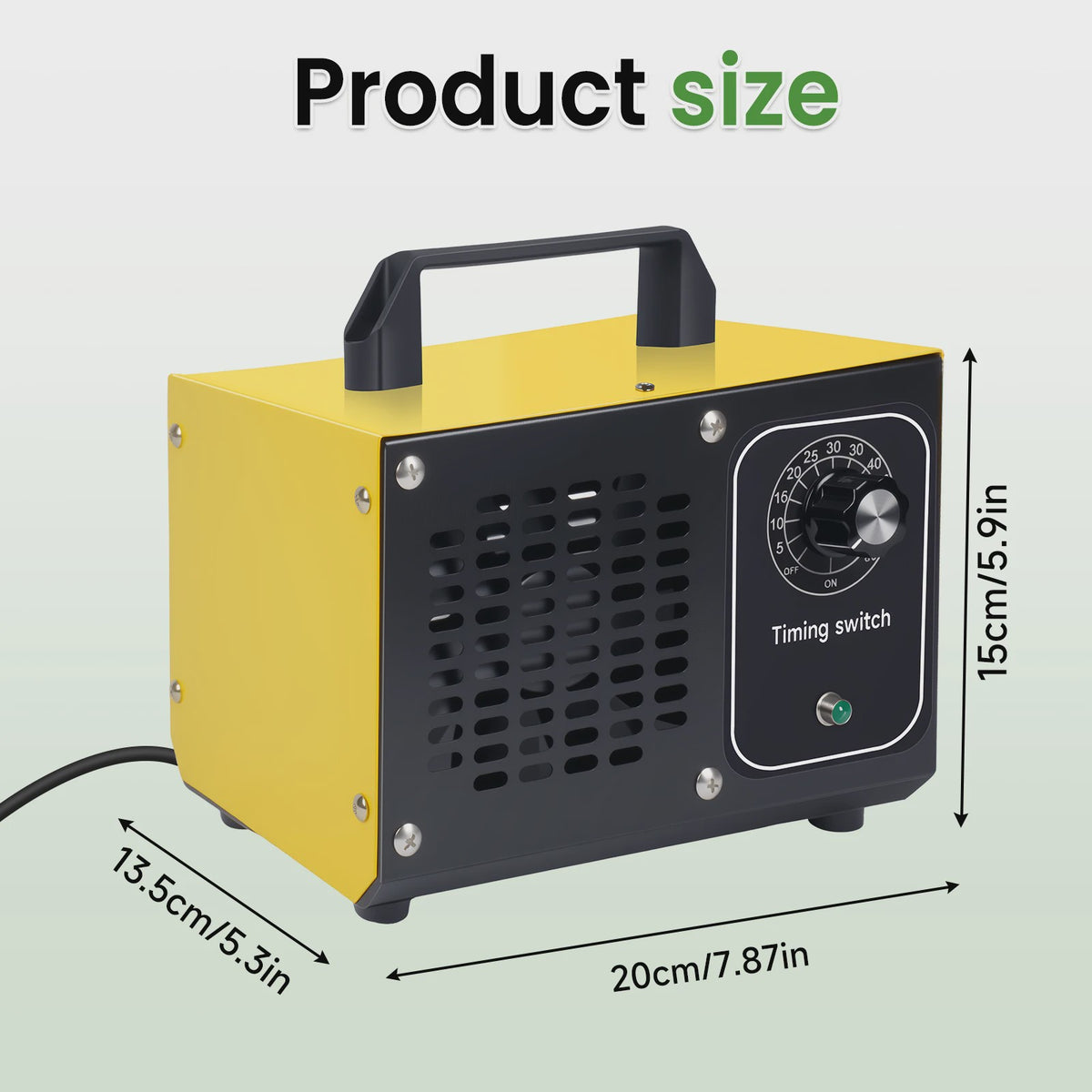 Ozon Generator 60000mg/h - Luchtzuiveraar voor Huis, Auto & Kantoor