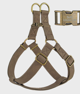 Luxe PU Leder Hondentuig met Leash en Gepersonaliseerde ID Gesp - Duurzaam voor Kleine & Middelgrote Honden