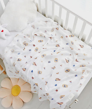Dubbellaags Bamboe Katoen Muslin Baby Dekentje - Ademend en Multifunctioneel