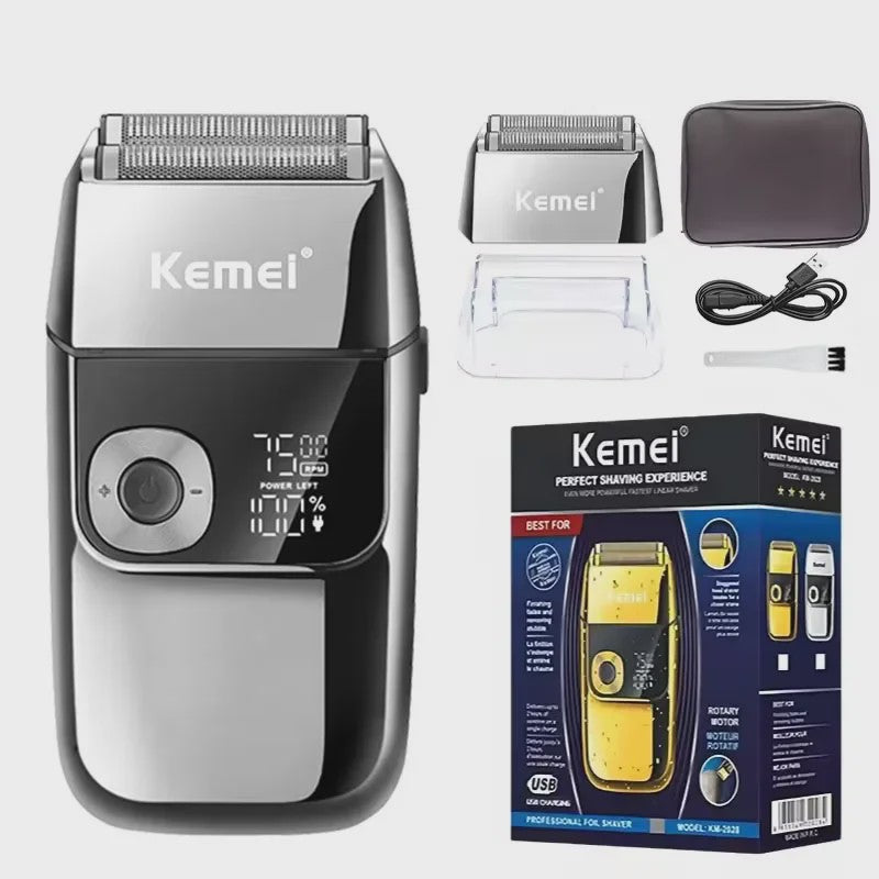 Kemei KM-1949 All Metal Hair Clipper & KM-2028 Shaver Set - Professioneel Draadloos Trimmer & Scheerapparaat