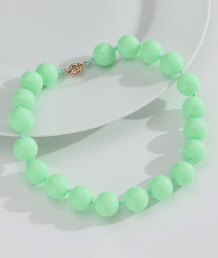 Handgemaakte Retro Acryl Ketting met Grote Kleurrijke Kralen - Statement Choker