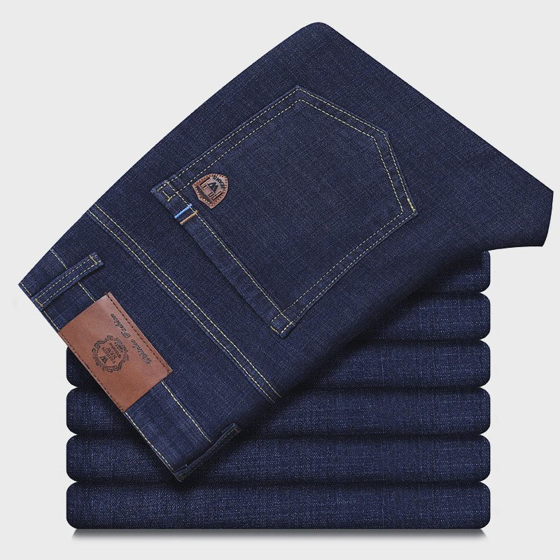 Herens Jeans Rechte Pasvorm Stretch - Zakelijk & Casual Blauw/Zwart Denim Werkbroek