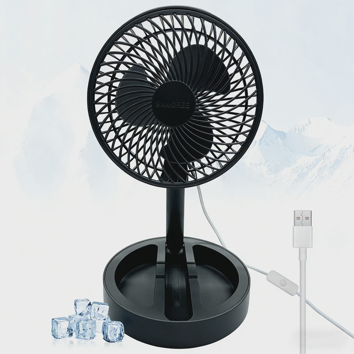 Draagbare USB Ventilator - Opvouwbaar & Verstelbaar voor Bureau en Buiten