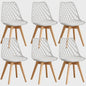 Moderne Eetkamerstoelen Set (4/6 stuks) - Mesh Rug, Houten Poten & Gestoffeerde Zitting