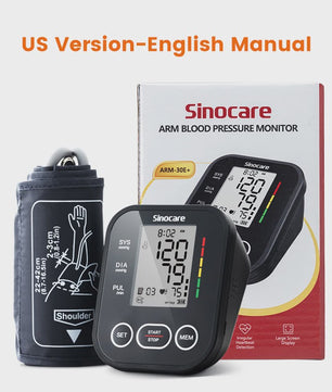 Sinocare ARM-30E+ Automatische Bloeddrukmeter met Hartslagmeter en Lange Manchet