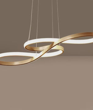 Moderne LED Plafondlamp met Afstandsbediening - Goudkleurig, Dimbare Hanglamp voor Keuken of Eettafel