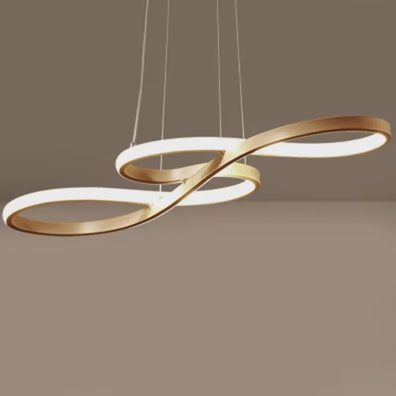 Moderne LED Plafondlamp met Afstandsbediening - Goudkleurig, Dimbare Hanglamp voor Keuken of Eettafel