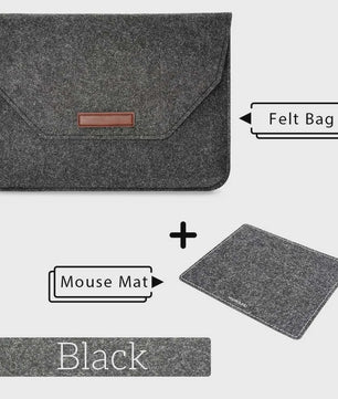 Luxe Vilt Laptop Sleeve - Beschermhoes voor MacBook & Notebooks (11-15.6 inch) - Inclusief Muismat