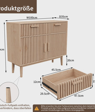 Landelijke Dressoir met 4 of 6 Lades - Houten Opbergkast