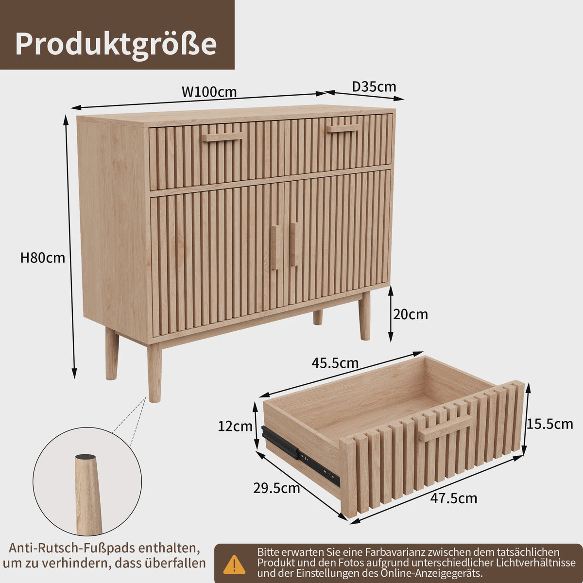 Landelijke Dressoir met 4 of 6 Lades - Houten Opbergkast
