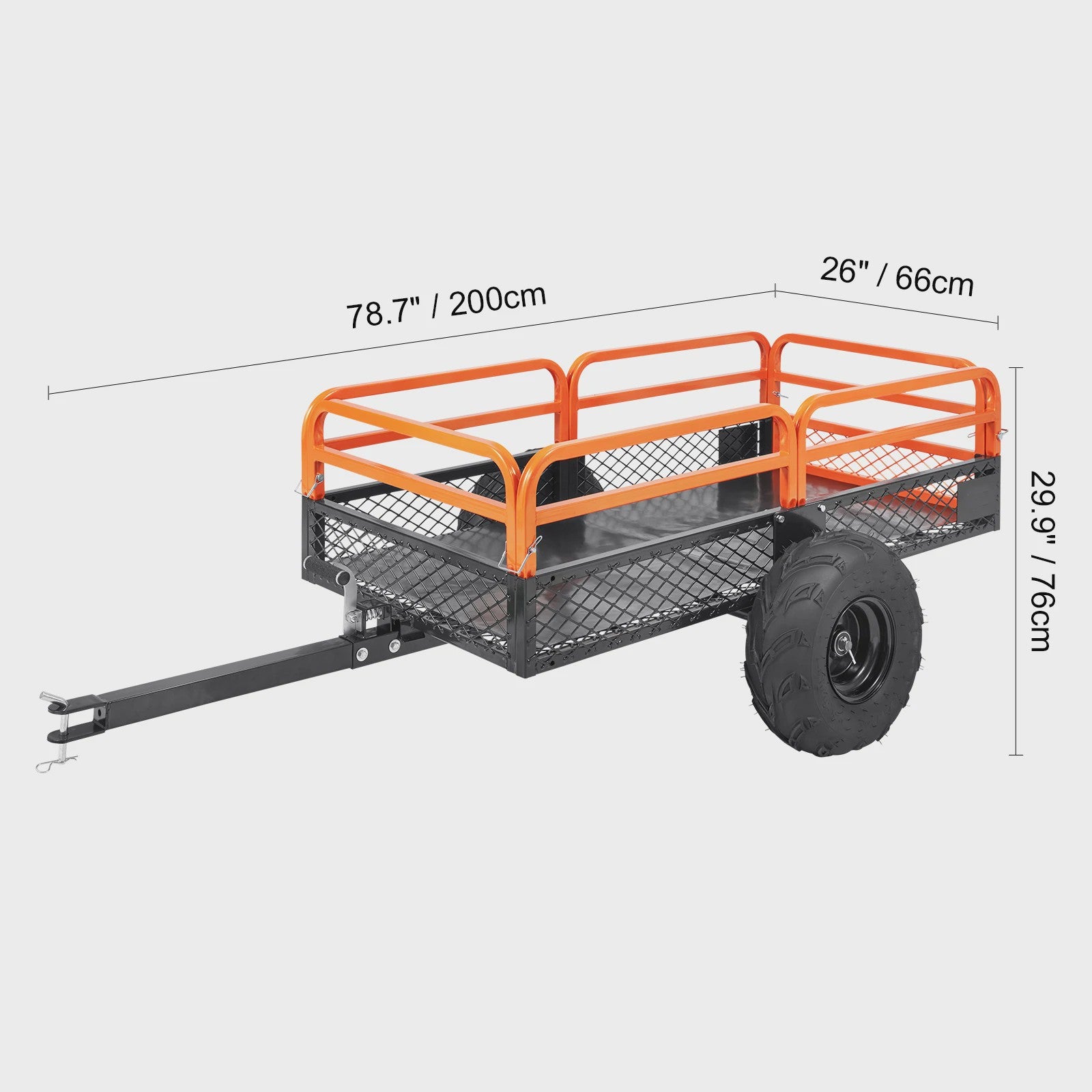 Robuuste Stalen ATV Dump Trailer - 15 cu.ft Laadvermogen