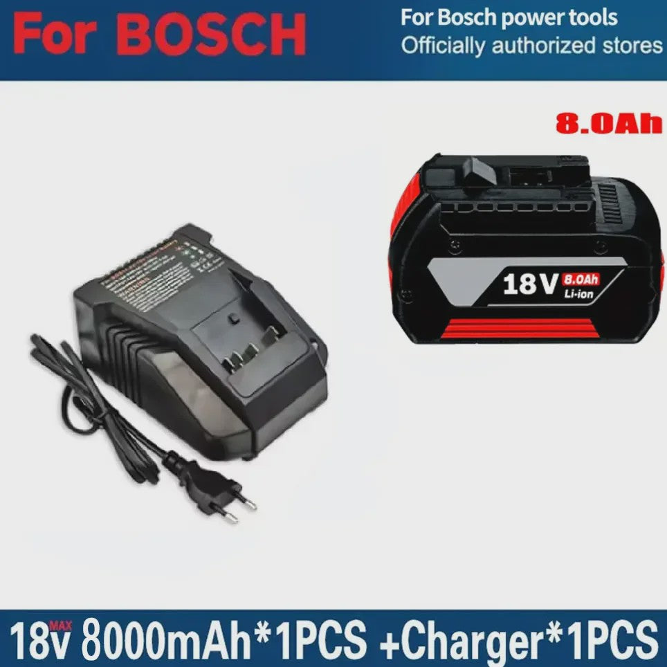 Bosch 18V 8.0Ah Li-Ion Accu Vervangend voor BAT609/BAT609G - Krachtige Gereedschapsbatterij