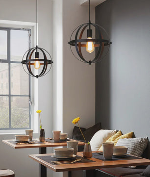 Industriële Metalen Hanglamp - Sfeervolle Bolvormige Kooi Lamp met E27 Fitting