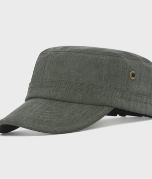 Verstelbare Katoenen Twill Militaire Pet voor Heren en Dames - Vintage Stijl Flat Top Cap