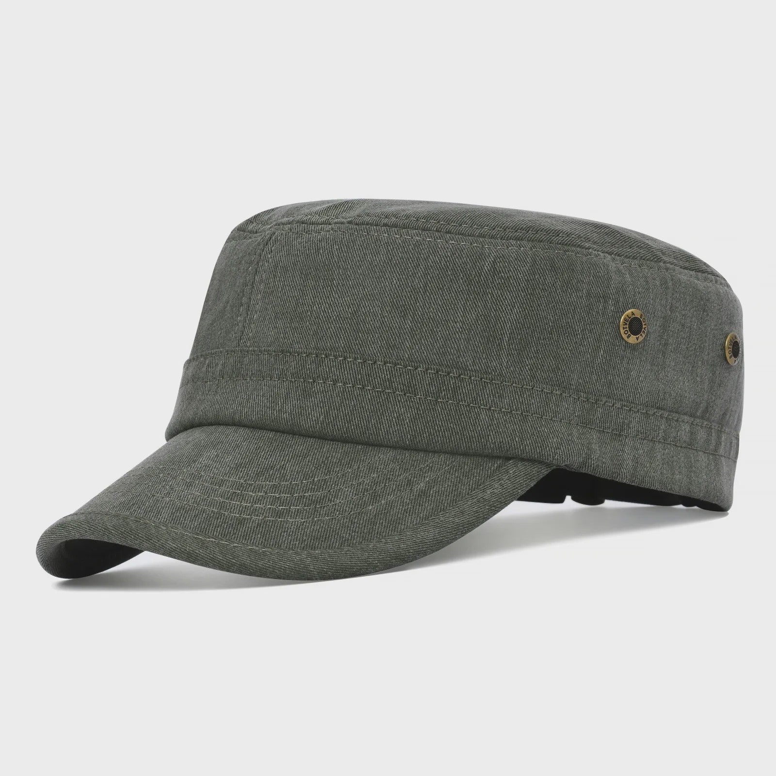 Verstelbare Katoenen Twill Militaire Pet voor Heren en Dames - Vintage Stijl Flat Top Cap