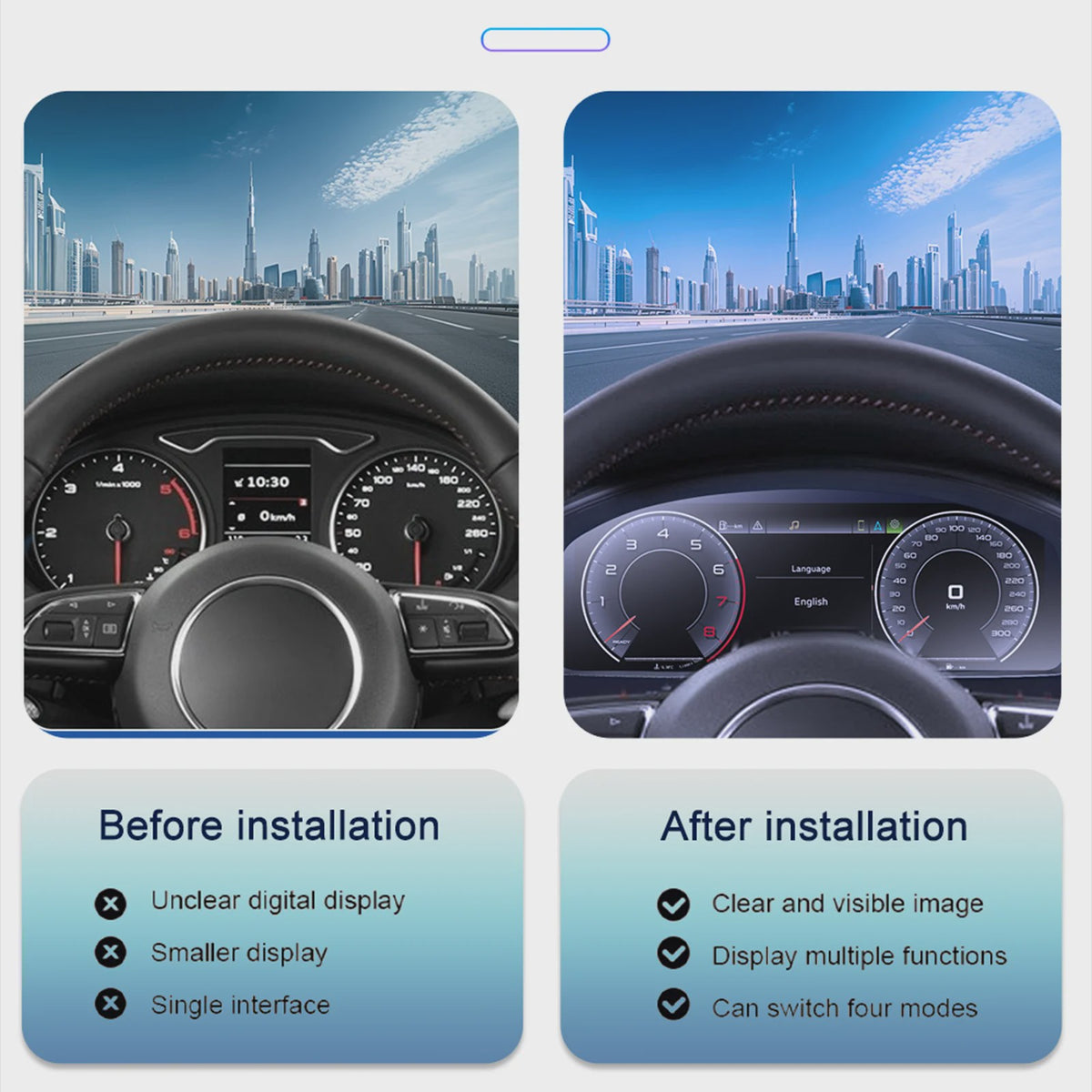Digitale Cockpit Instrumentenpaneel LCD voor Audi A3 8P (2005-2013)