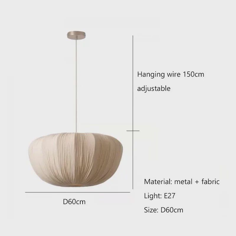 Wabi Sabi Stof Plafondlamp - Scandinavisch Design Hanglamp voor Woonkamer, Eetkamer & Slaapkamer
