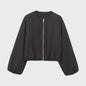 Dames Cropped Bomberjack met Rits - Zachte Stijlvolle Jas met Lange Mouwen