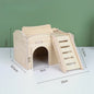 Houten Hamster Villa: Speelhuis met Klimplatform en Verhoogd Platform - Duurzaam Knaagdier Accessoire
