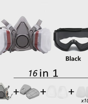 Industrieel Halfgelaatsmasker met Goggles en Filters voor Verf, Chemische Dampen en Stof