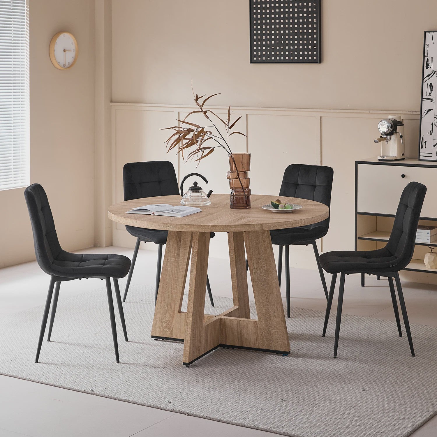Moderne Velours Eetkamerstoelen (2/4/6 stuks) - Scandinavisch Design met Gevoerde Zitting
