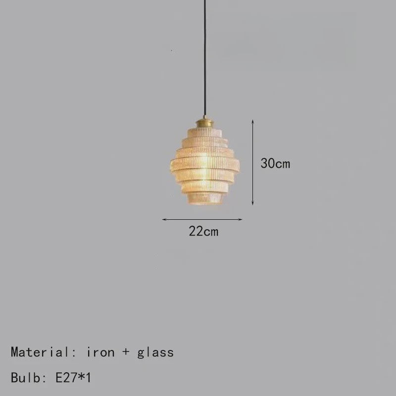 Nordic Retro Luxe Glazen Hanglamp - Sfeervolle Verlichting voor Bar, Slaapkamer & Eetkamer