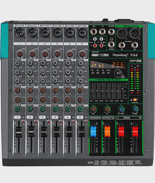 Depusheng PA Serie Audio Mixer Console: 6-16 Kanalen, USB, 48V Phantom Power & 256 DSP Effecten