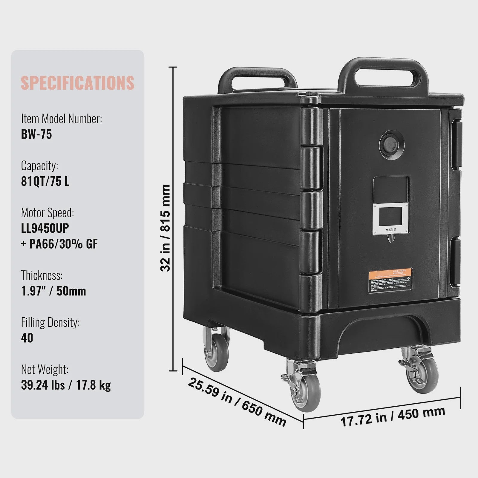 Professionele Geïsoleerde Voedseltransportbox 75-120L - Warm & Koud Houden