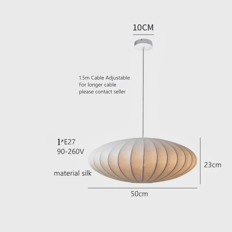 Wabi Sabi Zijden Hanglamp - Sfeervolle Plafondlamp voor Woon- en Eetkamer