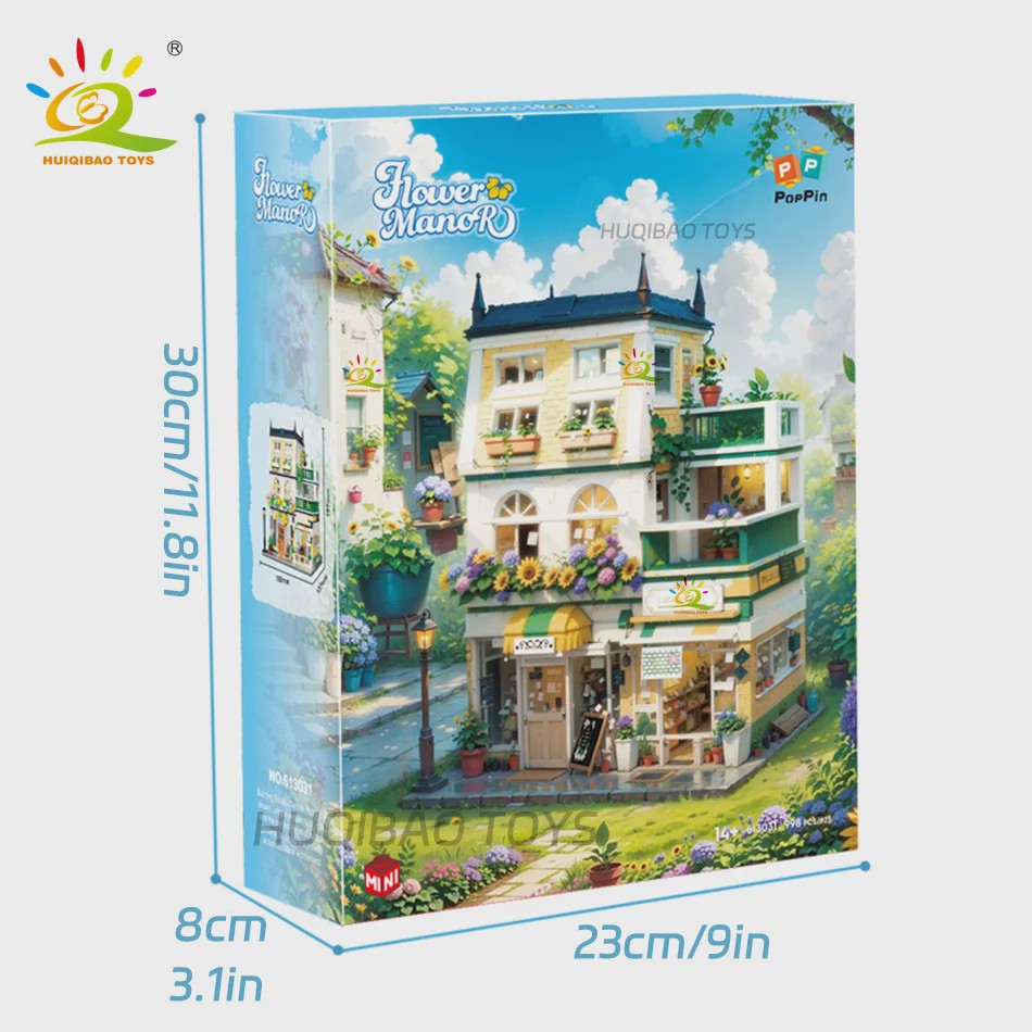 HUIQIBAO Mini Tuin Hotel Bouwset - 997 Stenen voor Stadsstraat Huis Model & Display Speelgoed