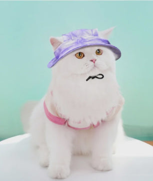 Grappige Honden- en Katten Zonnehoed met Oorgaten - Stijlvolle Tie-Dye Pet Accessoires