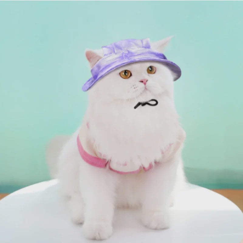 Grappige Honden- en Katten Zonnehoed met Oorgaten - Stijlvolle Tie-Dye Pet Accessoires